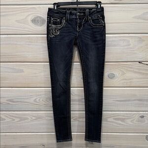 Miss Me Dark Blue Skinny Jeans with Embellishments